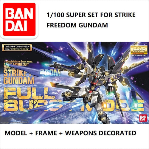 Original MG 1/100 Gundam Model ZGMF-X20A STRIKE Freedom FULL BURST MODE GUNDAM SEED DESTINY Mobile Suit Kids Toys BANDAI