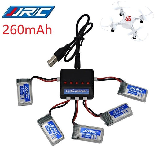 JJRC H8 Mini Original Battery 3.7V 260mAh Lipo Battery and (5in1) Charger for JJRC H8 JJRC H8 RC Quadcopter drone part H8Mini