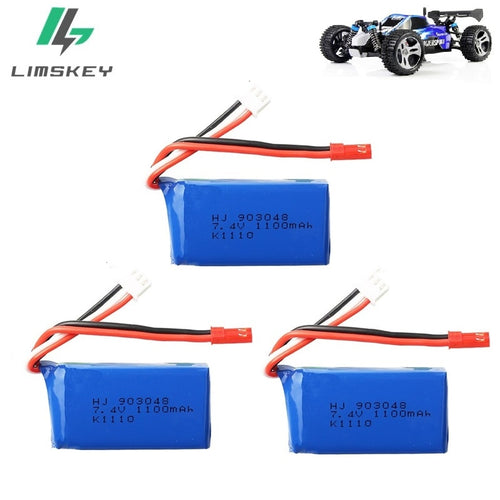 3Pcs for Wltoys A949 A959 A969 A979 K929 LiPo Battery 7.4V 1100mah 903048 25c Lipo Battery For RC Helicopter Airplane Cars Boats
