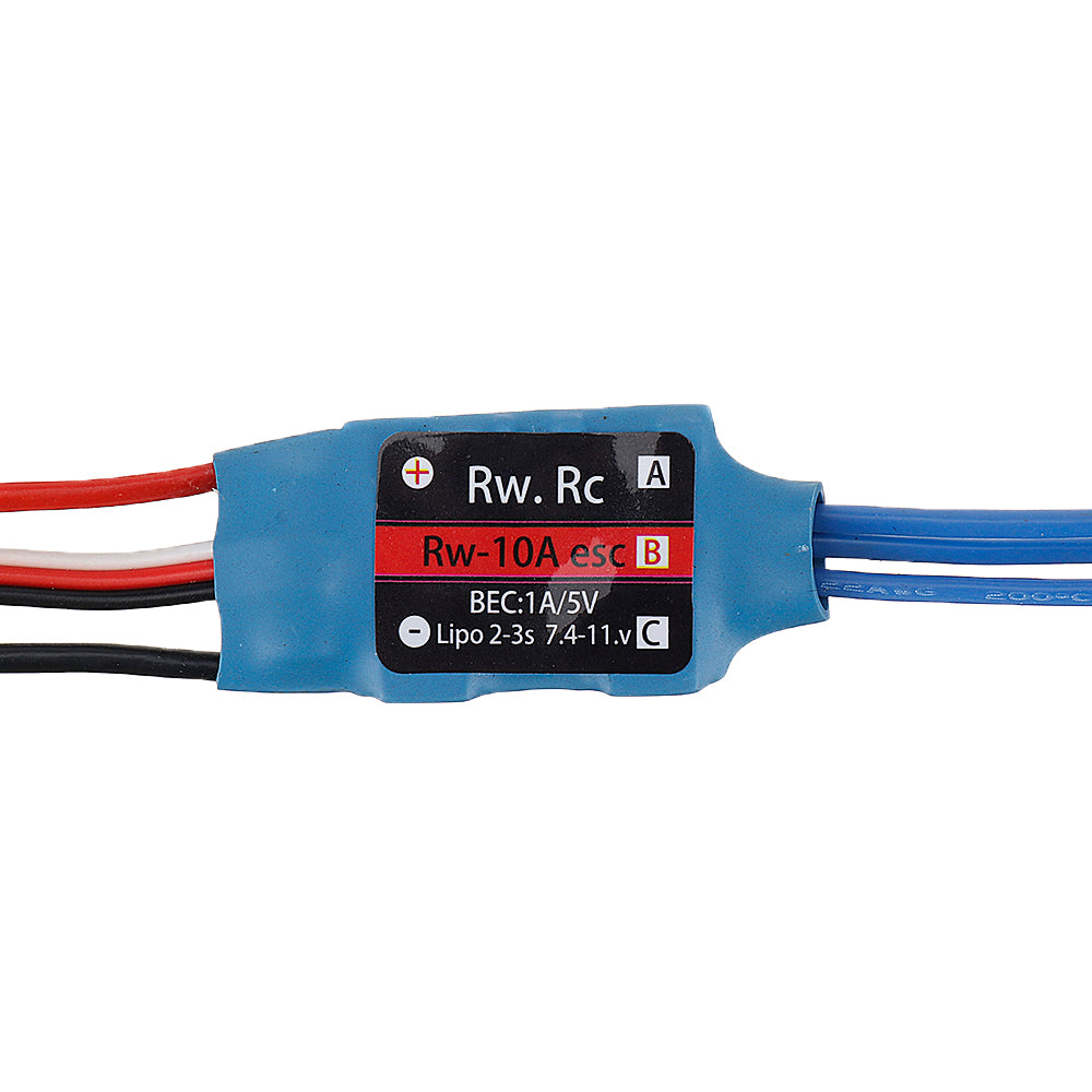 RW.RC 10A Brushless ESC 5V1A BEC 2S 3S for RC Models Fixed Wing Airplane Drone