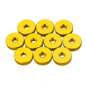 10Pcs M4 Manual Knurled Thumb Aluminum Alloy Screw Nut Spacer Flat Washer