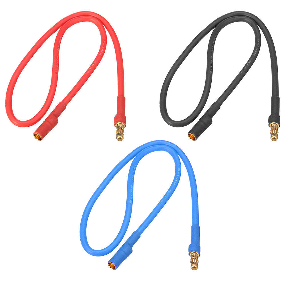 30cm 16AWG 3.5mm Banana Male Female Plug Extension Cable Soft Silicone Wire