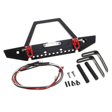 Aluminum Front RC Car Bumper With LED Light For Axial SCX10 Crawler 4WD Truck 1/10 RC Car
