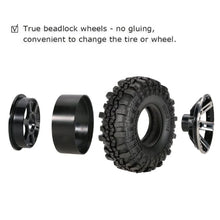 4Pcs AUSTAR AX-4020A 1.9 Inch 110mm 1/10 RC Car Tires with Alloy Hub For D90 SCX10 AXAIL RC4WD TF2 R