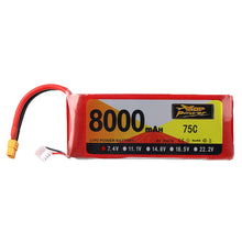 ZOP Power 7.4V 8000mAh 75C 2S Lipo Battery XT60 Plug for RC Airplane Car