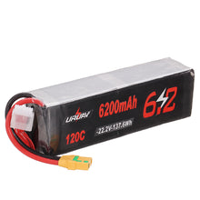 URUAV 22.2V 6200mAh 120C 6S Lipo Battery XT90 Plug for RC Drone