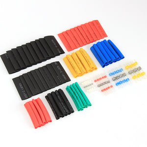 150Pcs in Total Boxed 80Pcs PE Heat Shrink Tube Insulating Sleeve+70Pcs Solder Tin Ring for ESC Wire