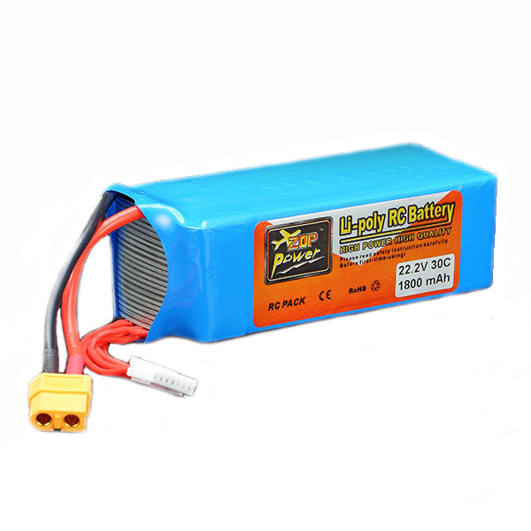 ALZRC Devil 380 420 480 22.2V 1800mah 6S 30C Lipo Battery XT60 ZOP Power 