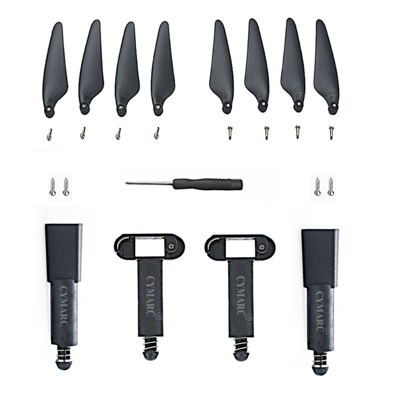 Spring Shock Absorbing Heightened Landing Gear Skid Extension Support Kit Propeller Props Blade Set for Hubsan H117S ZINO PRO RC Drone Quadcopter