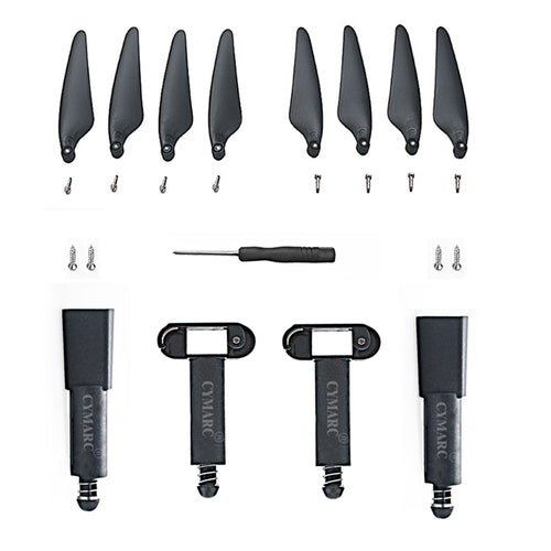 Spring Shock Absorbing Heightened Landing Gear Skid Extension Support Kit Propeller Props Blade Set for Hubsan H117S ZINO PRO RC Drone Quadcopter