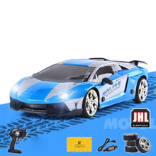 JHL 1/16 2.4G 4WD Drift Rc Car Titanium Alloy Shell with LED Light Racing Toys