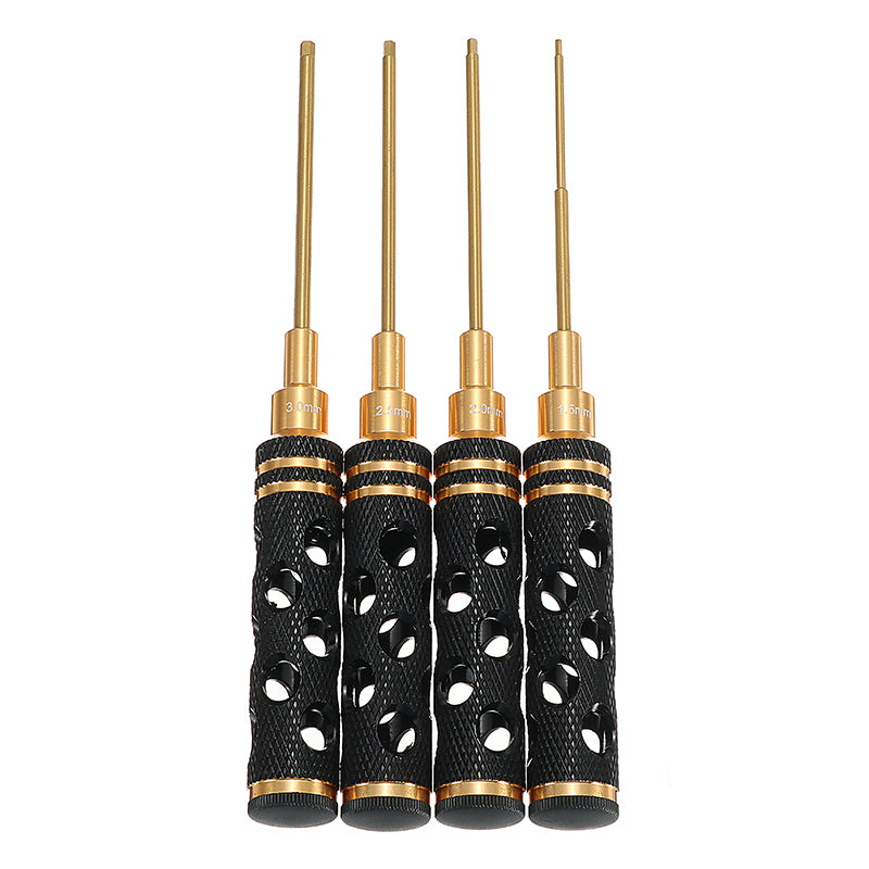 4PCS HSS Titanium Black Hex Screw Driver Screwdrivers Repairing Hand Tool H1.5/2.0/2.5/3.0