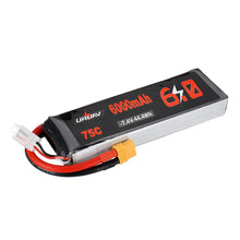 URUAV 7.4V 6000mAh 75C 2S Lipo Battery XT60 Plug for RC Car