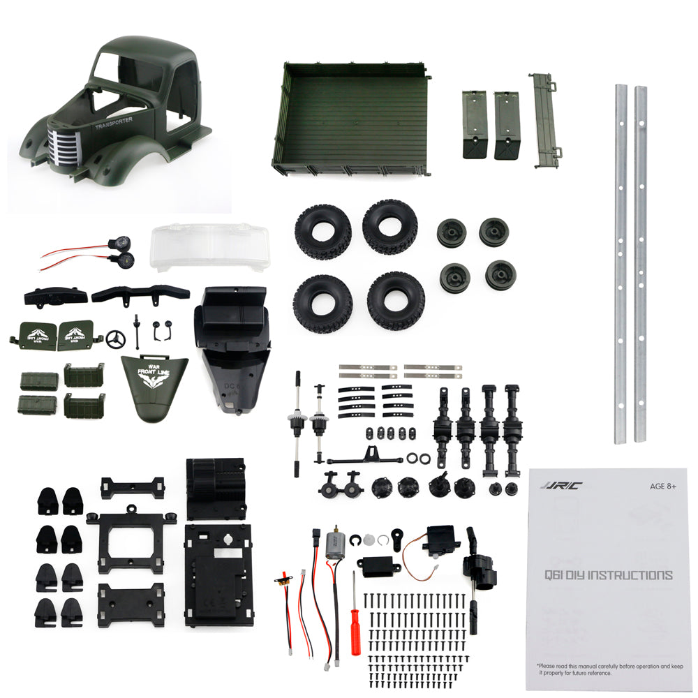 JJRC Q61 Kit 1/16 2.4G 4WD Off-Road Military Truck Crawler RC Car