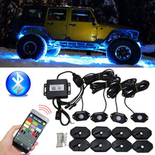 Waterproof Wireless bluetooth Music LED RGB Off-road Rock Light Accent Car SUV Truck Rc Parts