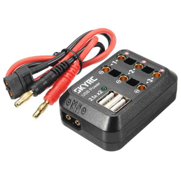 SKYRC 10A DC Power Distributor USB Output 5V with XT60/ Banana Plug