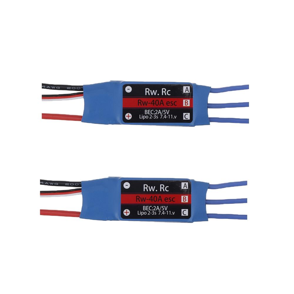 2 PCS RW.RC 40A Brushless ESC 5V2A BEC 2S 3S for RC Models Fixed Wing Airplane Drone