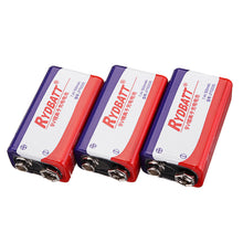 RYDBATT 4 Slots 9V Lipo Battery Charger with 4Pcs 9V 500mAh Lipo Battery