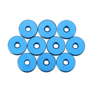 10Pcs M4 Manual Knurled Thumb Aluminum Alloy Screw Nut Spacer Flat Washer