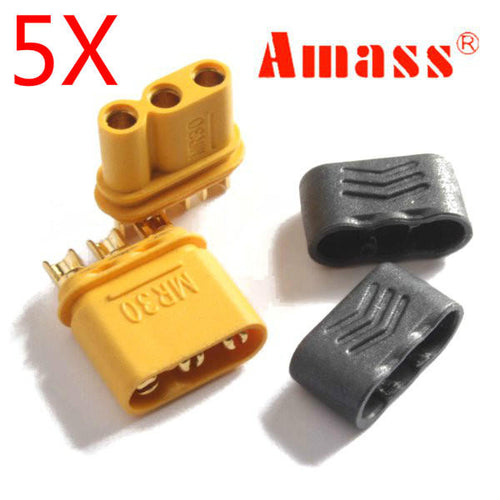 5 Pairs Amass MR30 Connector Plug With Sheath Female & Male
