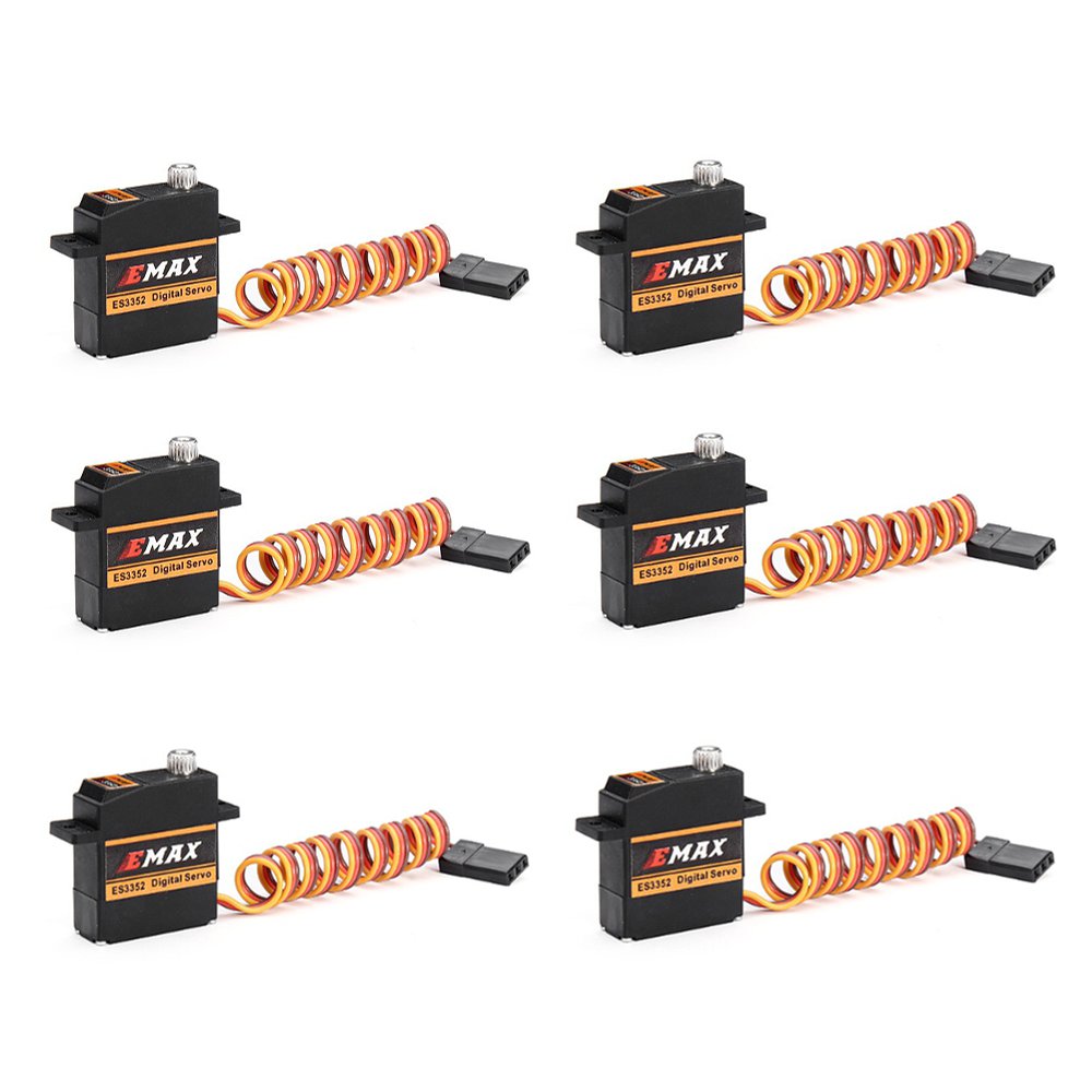 6PCS EMAX ES3352 12.4g Mini Metal Gear Digital Servo for RC Airplane