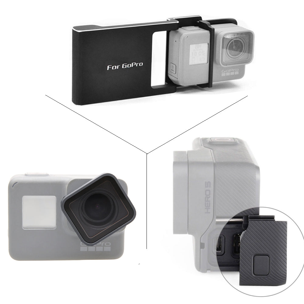 Replacement Camera Lens/Adapter/Side Door USB-C Mini HDMI Port Side CoverRepair Part for GoPro 5 6 