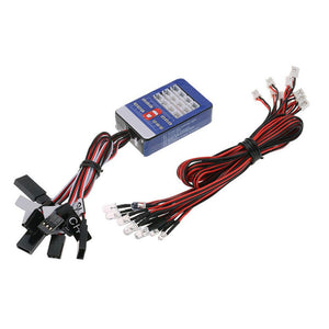 12 LED Lighting Kit Steering Brake Simulation Flash Light for 1/10 Yokomo Tamiya HSP HPI RC Car 