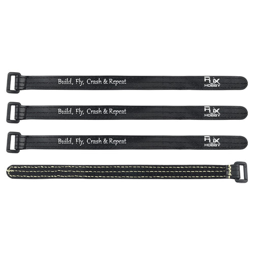 4pcs RJX HOBBY 150-300mm Magic Tap Battery Strap Black Red Color for RC Model 