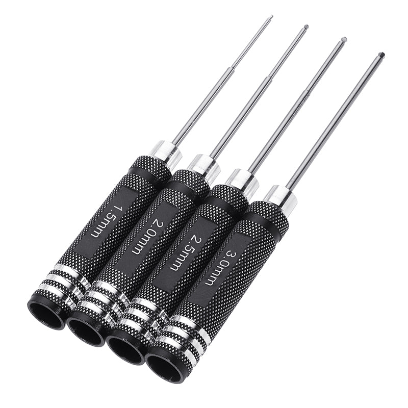 4pcs 1.5/2.0/2.5/3.0mm Ball Head Screwdriver Tool Set For RC Model