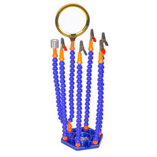 RJXHOBBY USB RJX2976BLU LED Light Helping Hands Magnifier Station Blue Color for Soldering