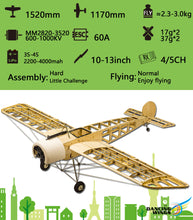 Fokker E.III Wingspan 1520mm Eindecker WW1 Fighter Laser Cut Balsa RC Airplane Kit   