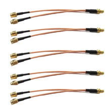 5PCS RG316 SMA Female To 2X SMA Male Plug Adapter Cable Y Cable Pigtail 15cm For RC Models