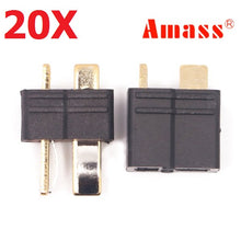 20 Pair Amass AM-1015B Anti-Slip Black T Plug Connector Male & Female 