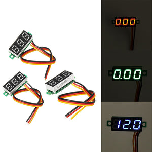 0.28 Inch Mini Digital Battery Voltage Checker Voltmeter DC 0-100V 3 Cables with Protection 