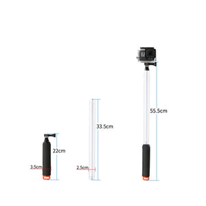 17" 55.5cm Waterproof Gimbal Stick Buoyant Rod For Diving Gopro XiaoYi SJCAM FPV Action Camera