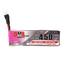 2PCS GAONENG GNB 4.35V 450mAh 1S 80C HV Lipo Battery with White Plug 