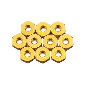 10Pcs M2 Manual Knurled Thumb Aluminum Alloy Screw Nut Spacer Flat Washer