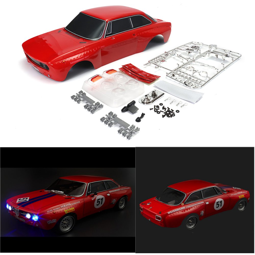 Killerbody 48319 Alfa Romeo 2000 GTAm Body Shell Red Semi-Finished For 1/10 Electric Touring Car 