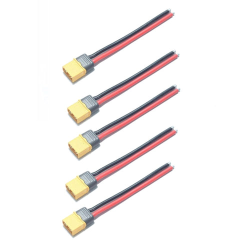 5PCS AMASS XT60+ Male Plug Connector 14AWG 10cm Power Cable Wire 