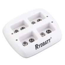 RYDBATT 4 Slots 9V Lipo Battery Charger with 4Pcs 9V 500mAh Lipo Battery