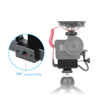 CNC Aluminum Camera Protective Case 1/4 Screw Holefor GoPro 5/6/7 External Audio Microphone Adapter