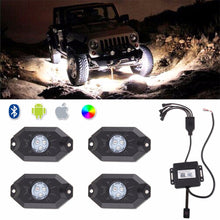 Waterproof Wireless bluetooth Music LED RGB Off-road Rock Light Accent Car SUV Truck Rc Parts