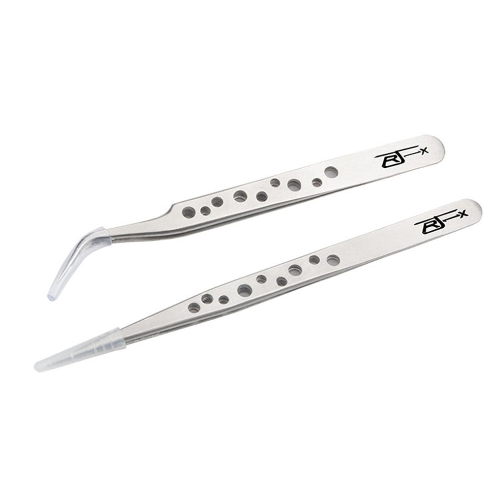RJX Straight 45° Curved  Stainless Steel Pincer Tweezer Repairing Tool With Cooling Hole  For RC Models