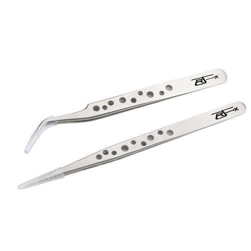 RJX Straight 45° Curved  Stainless Steel Pincer Tweezer Repairing Tool With Cooling Hole  For RC Models