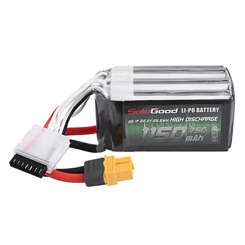 Soldgood 22.1V 1150mAh 75C 6S Lipo Battery XT60 Plug for RC Models Spare Parts 