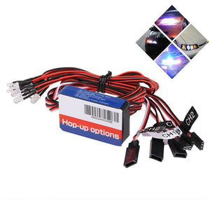 12 LED Lighting Kit Steering Brake Simulation Flash Light for 1/10 Yokomo Tamiya HSP HPI RC Car 
