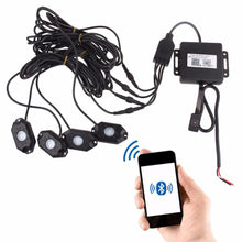 Waterproof Wireless bluetooth Music LED RGB Off-road Rock Light Accent Car SUV Truck Rc Parts