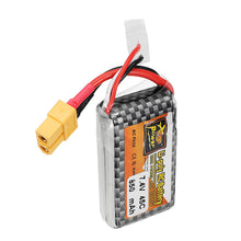 3Pcs ZOP Power 7.4V 850mAh 45C 2S Lipo Battery XT60 Plug for Drone