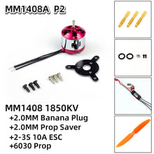 AEORC MM1408 1850kv ADH100 + 10A ESC + 2.0 Prop Saver + 6030 Prop + 2.0mm Banana plug 1408 kv1850 Brushless Motor Power Combo for RC Airplane Plane Fixed Wing