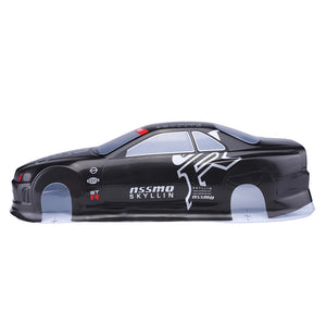 1PC Box Pack 020GR 190MM Painted PVC Body Shell +Rear Wing for 1/10 RC Drift Racing Car Model Parts